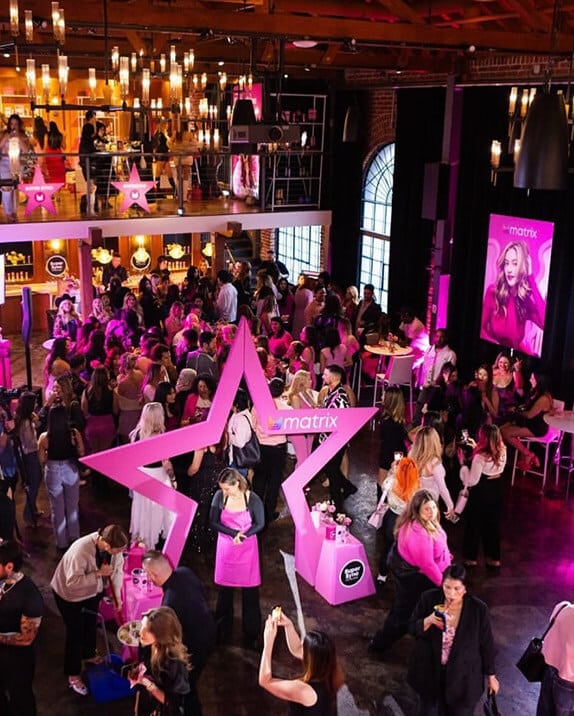 Matrix product launch event with pink branding at Bronson Hospitality venue