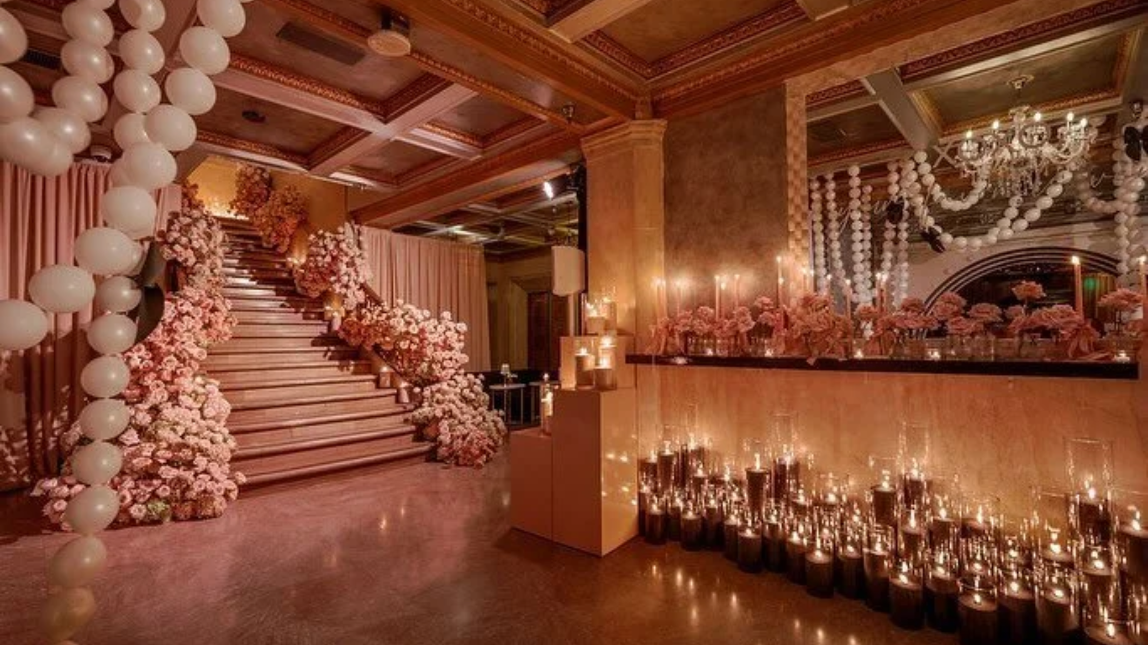 The Majestic Downtown - Bronson Hospitality Elegant event space at The Majestic Downtown, known for its timeless architecture, grand staircase, and luxurious décor. Featuring romantic lighting, floral arrangements, and a sophisticated atmosphere, this venue provides the perfect setting for weddings, receptions, and upscale private celebrations.